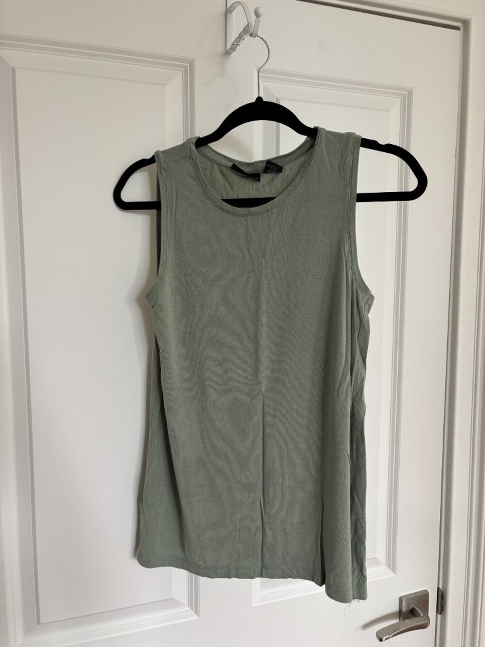 Adrienne Vittadini Sage Green Sleeveless Knit Tank Top, Size S